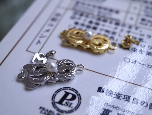 京吉制造所精工定制版S925银扣项链扣手链扣珍珠diy附4mm极光珍珠