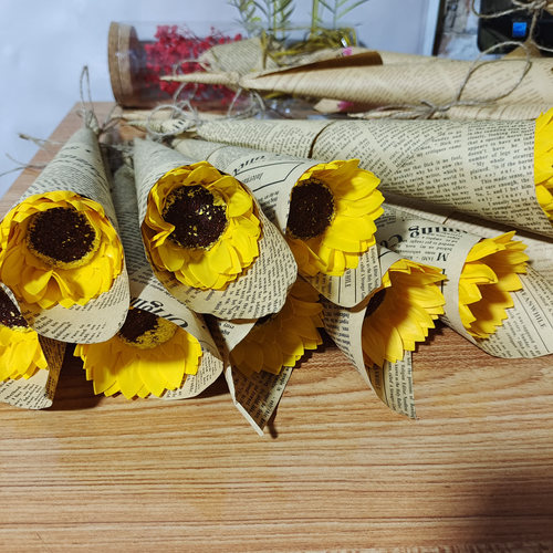 向日葵仿真花单支香皂花圣诞节教师节送老师小花束高考毕业季礼物