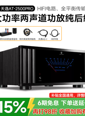 天逸AD-2500PRO 大功率两声道功放纯后级发烧HIFI功率放大器立体