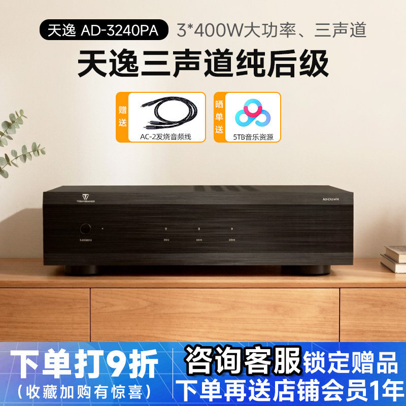 Winner/天逸 AD-3240PA 三声道纯后级功放机 家庭影院后级放大器