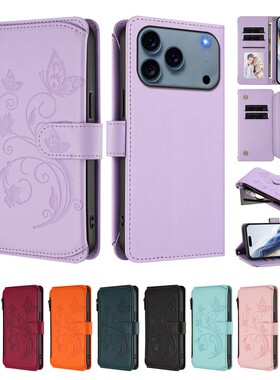 适用于传音Infinix Smart 8 4G/Smart 8 Plus 4G手机套拉链零钱包保护皮套防摔多插卡槽手挂绳可无线充电