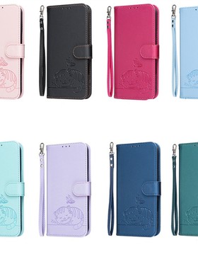 适用于Tcl 405/406/408 手机壳翻盖式保护皮套防摔软硅胶TPU外壳全包边插卡支架可无线充电卡通可爱