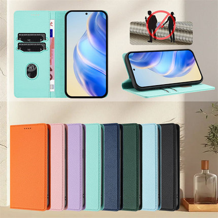 适用于Itel  S17/S661W/Vision 3手机套暗磁对吸扣翻盖式保护皮套软硅胶全包边外壳防摔插卡荔枝纹韩日风奢华