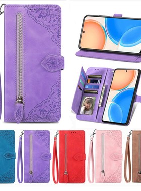 适用于传音Infinix Note 50 Pro 4G手机套翻盖拉链钱包款电话保护皮套软硅胶外壳防摔多插卡槽支架手绳男女款