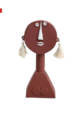 中古姹寂风树脂人物摆件家居软装饰品样板间客厅书房艺术雕塑摆设