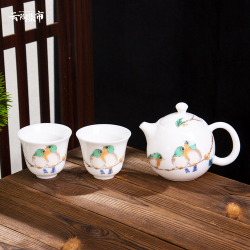 日本进口九谷烧茶壶品茗杯茶水杯