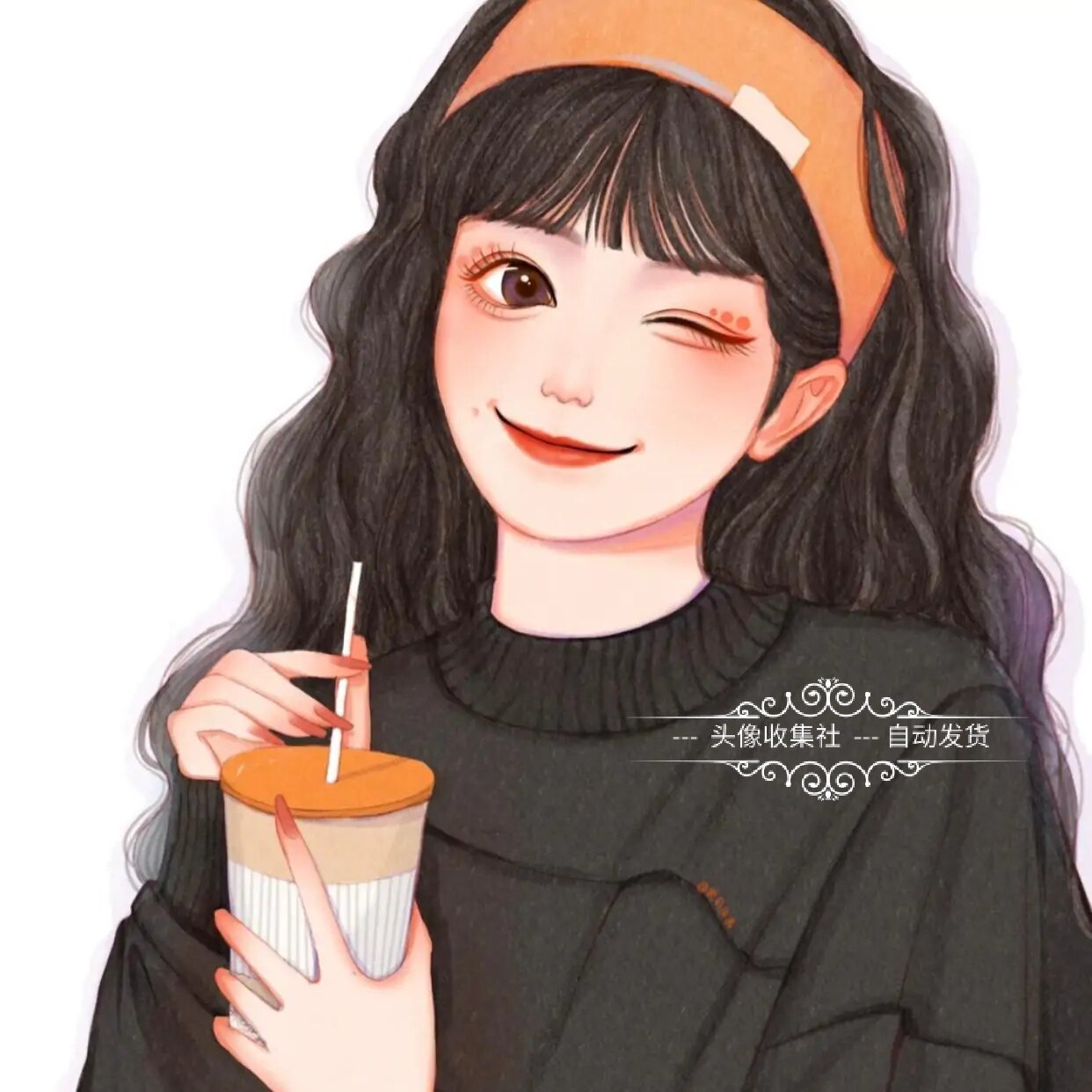 头像 女 卡通 动漫 手绘 美女 高清 头像  头像收集社 自动发货