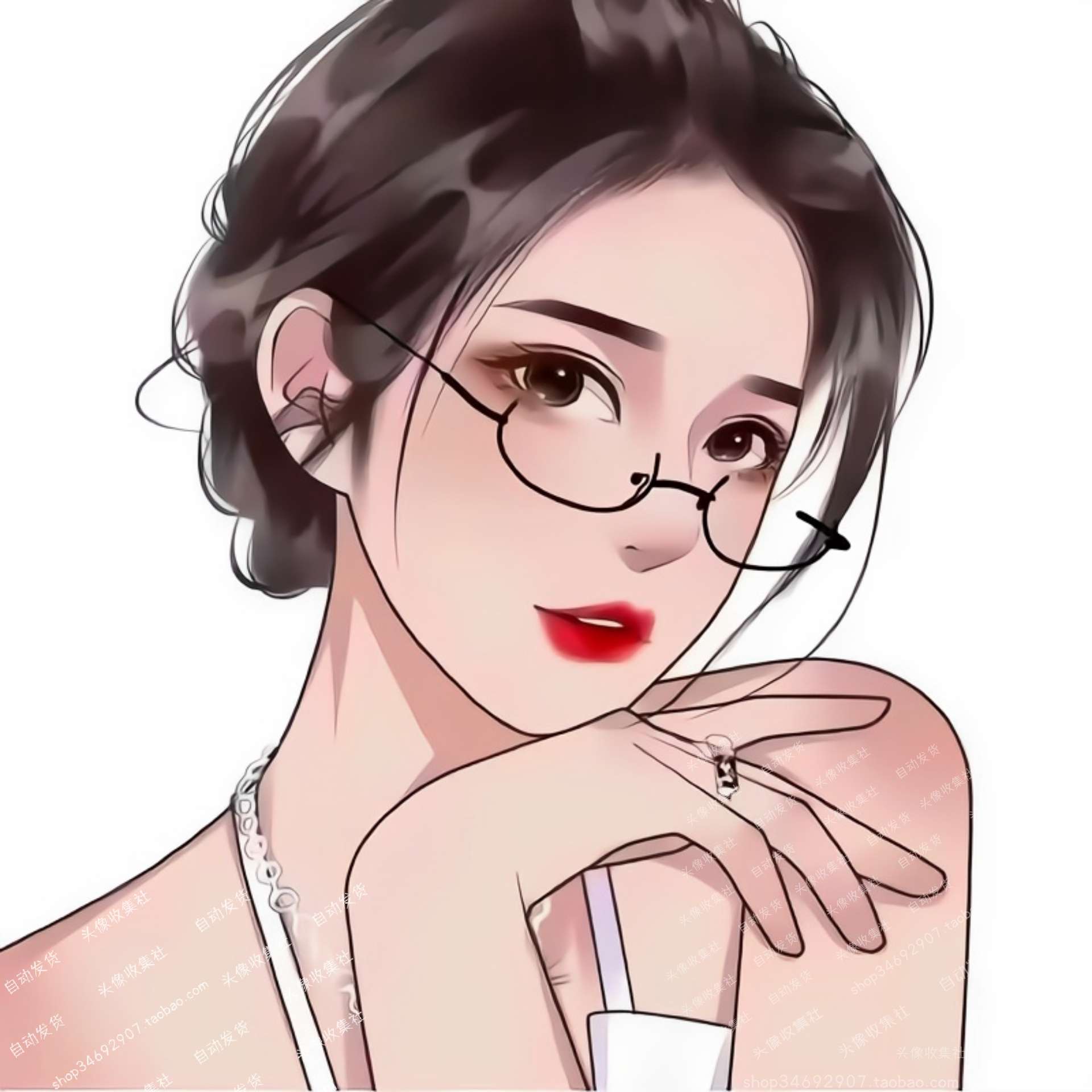 头像 女卡通 动漫手绘 美女 高清 头像 御姐头像收集社 自动发货