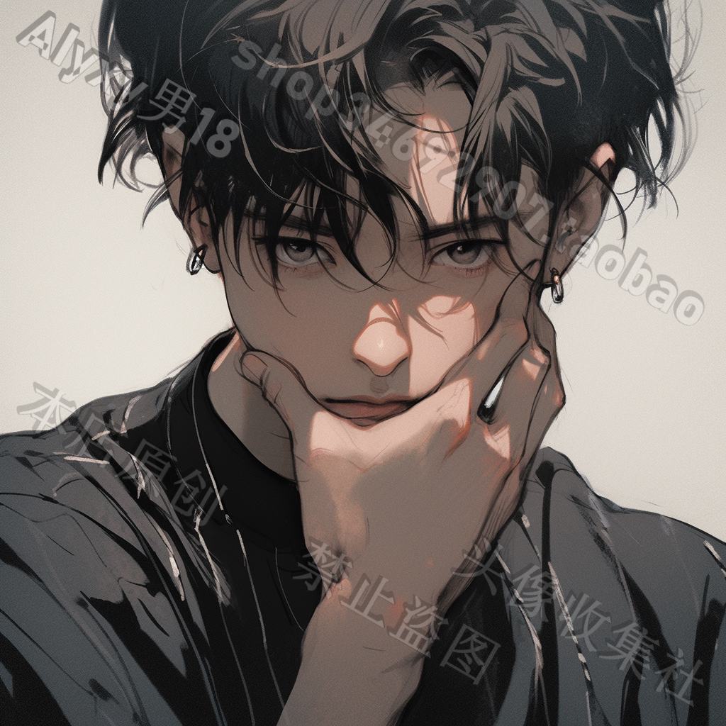 原创头像个性原画男孩卡通漫画霸总高清头像 自动发货 头像收集社