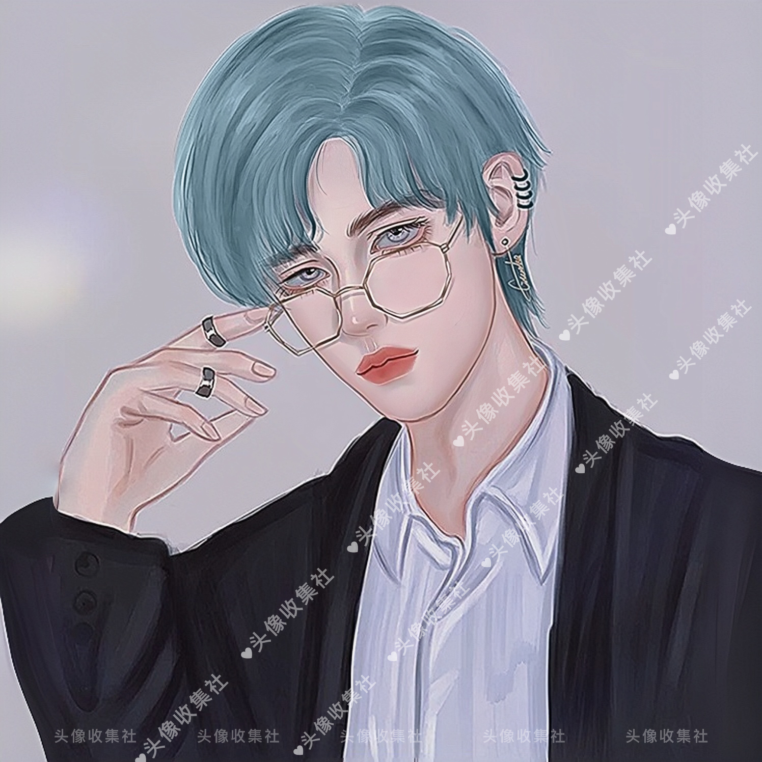 头像 高清图片 男卡通 动漫手绘 戴眼镜男生 头像收集社 自动发货