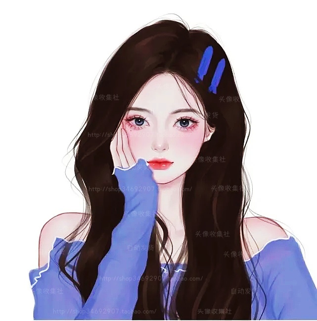 头像 女卡通 动漫 手绘 长发美女 高清 头像 头像收集社 自动发货