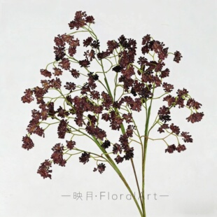 仿真手卷4叉米仔兰果假花仿真花摆件植物插花配材婚庆家居场景布