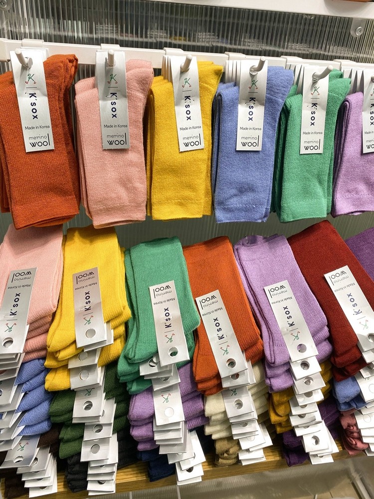 韩国东大门进口代购KSOX羊毛糖果色秋冬中筒堆堆女袜潮流纯色螺纹