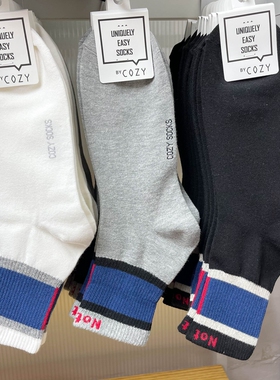 COZY韩国东大门男士中筒袜子多色秋条纹运动黑色男中筒袜全棉吸汗