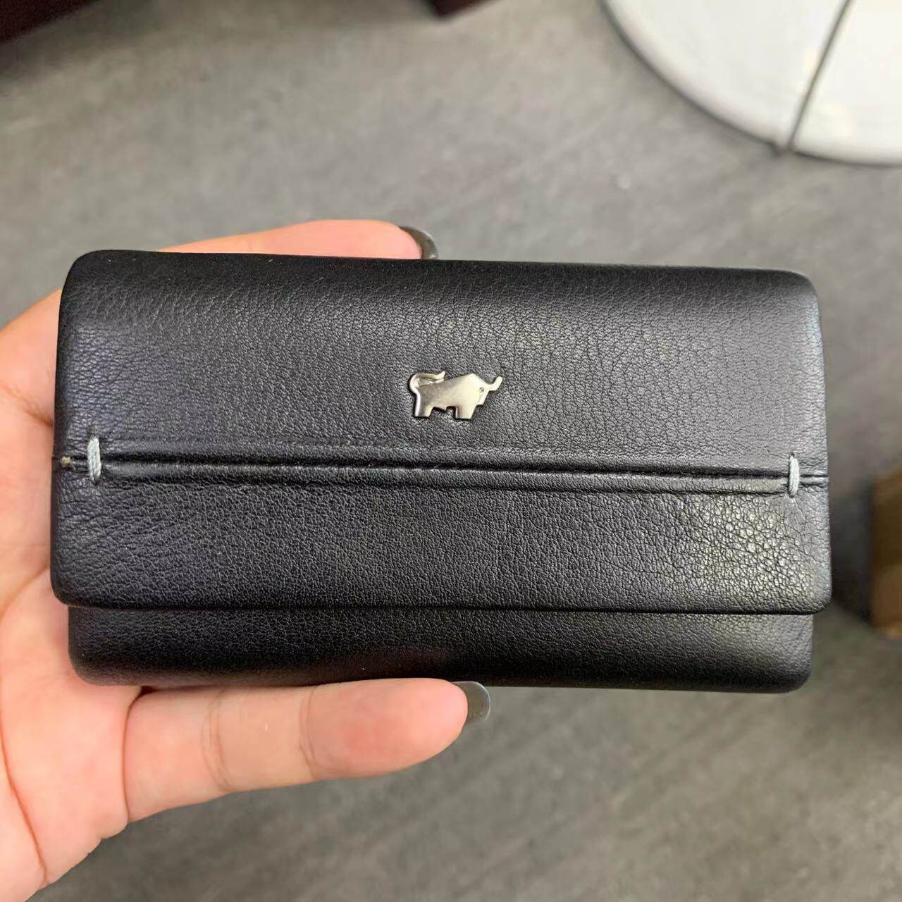 金牛钥匙包真皮男士拉链口袋硬币包头层牛皮卡包专柜纯色083