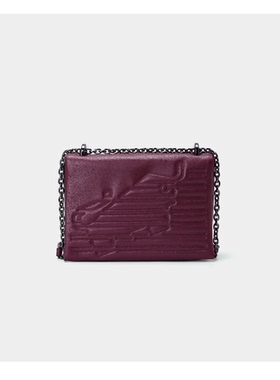 金牛软羊皮时尚女包绣线方包真皮链条单肩包专柜贵牌酒红色175