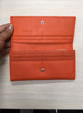 头层皮女士长款钱包真皮包牛皮革2折钞票夹按扣软皮钱夹159