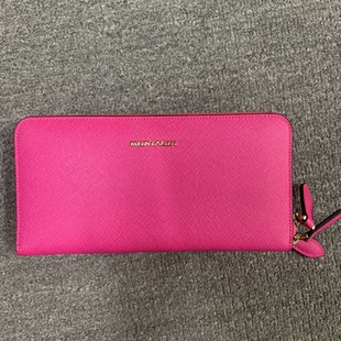 梦家真皮女士长款钱包牛皮钞票夹钱夹双拉链购物袋多功能多用063