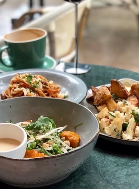 复古沙拉碗 创意餐厅摆盘 ins早餐盘 wag*s餐厅餐具 复古绿点点碗