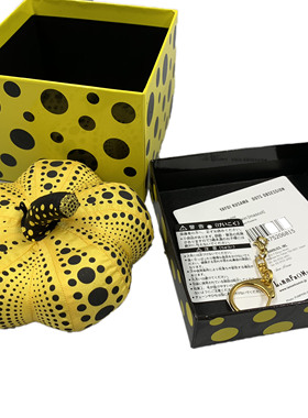 日本草间弥生YAYOI KUSAMA南瓜波点钥匙扣挂件摆件艺术收藏品散货