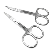 不锈钢镜光打边修眉剪化妆美容翘头绣花剪鱼线剪尖头剪刀弯头A剪