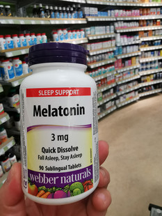 加拿大发货Webber 3毫克褪黑素速溶舌下含片倒时差90粒