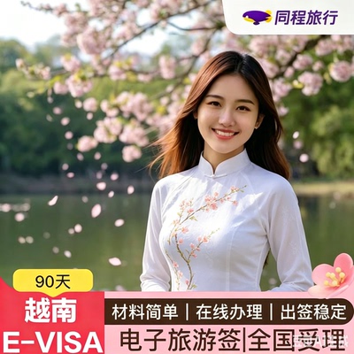 越南·三个月单次入境·移民局网站·【同程】越南个人旅游·EVISA电子签·可办理三个月单次·全国受理Q
