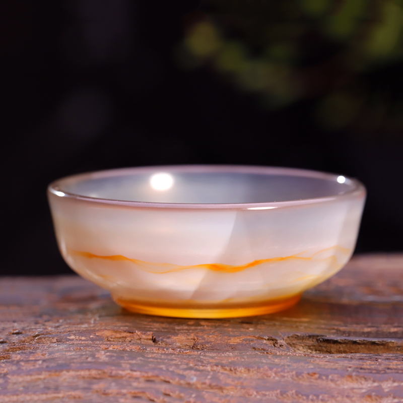 天然红料玛瑙茶杯俏色原石手工雕刻玉石杯子茶具酒杯小摆件送朋友