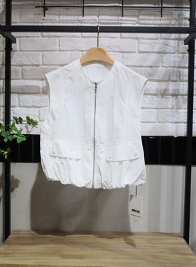 MRER莫乂义 春季新款简约百搭圆领拉链叠穿马甲R5C10178专柜正品