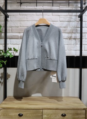 MRER莫乂义 春季新款休闲风大V领下摆松紧外套女R5C30124专柜正品