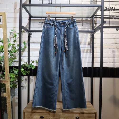 GCRUES杰可丝2026冬季新款抓毛阔腿牛仔裤女G10D02A2862专柜正品