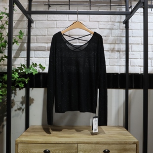 MRER莫乂义 春季新款金丝线套头长袖针织衫女R5A52034专柜正品