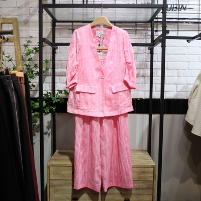 MRER莫乂义 春季新款高腰七分袖时尚套装两件套R5AT1863专柜正品