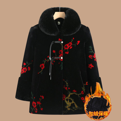 奶奶装冬装加绒加厚外套
