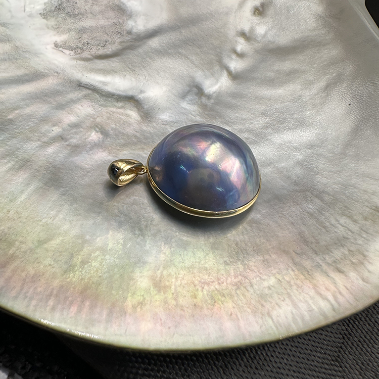 15mm天然无调色海水马贝吊坠