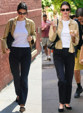 Kendall肯豆同款深卡其色单排扣麂皮绒短外套上衣2025女上衣新款