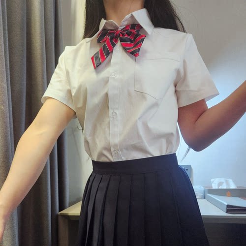 日系纯棉jk白衬衫毕业班服装