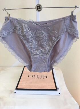 速发韩国EBLIN棉质透气舒适女士内裤时尚蕾丝边 白 黑 肤 粉四色