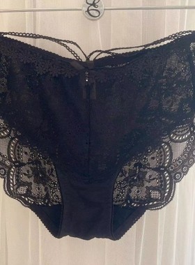 速发韩国EBLIN时尚蝴蝶结黑色精美镂空蕾丝诱惑性感无痕女平角裤