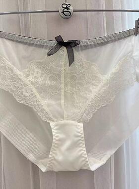 速发韩国EBLIN清新时尚蝴蝶结性感短裤蕾丝刺绣无痕舒适女平角裤