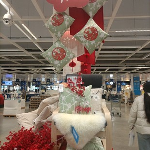 正品现货宜家家居靠垫弗斯达靠垫50×50抱枕梅花可拆含芯抱枕靠垫