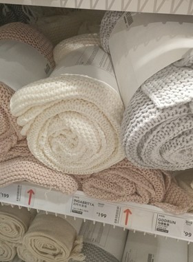 正品宜家代购因阿布里塔休闲毯红色130x170 厘米纺织品毛毯休闲毯