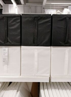 宜家国内代购思库布盒衣服储物盒3件篮筐衣服储物箱 内衣卫衣储物