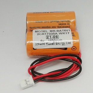 2CR17335A PLC锂电池带插头WK17 BAT6V1 M80 三菱MAXELL