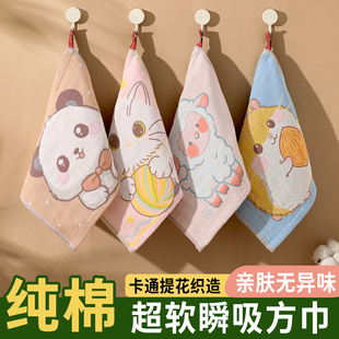 100%纯棉纱布小方巾儿童宝宝洗脸毛巾家用柔软吸水不掉毛全棉面巾
