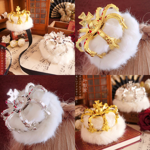 复古皇冠发饰 金色玫瑰皇冠cos华丽加冕王冠lolita花嫁发夹KC发带