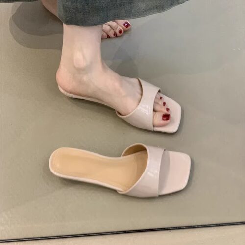 优雅简约百搭温柔仙女风一字凉鞋