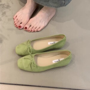 温柔仙女可爱单鞋2025年春季法式优雅蝴蝶结小众浅口内增高晚晚鞋
