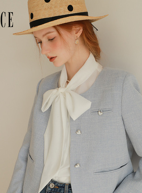 Oece法式浪漫小西装女春季新款女装气质通勤短外套小个子