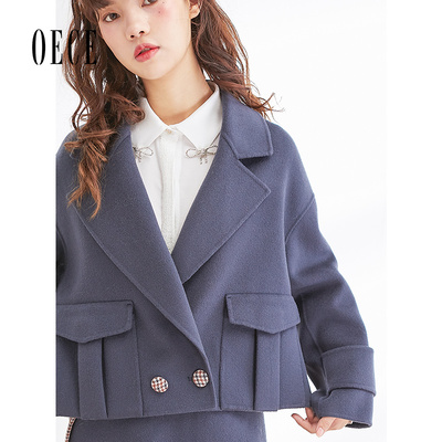 oece2020冬装文艺减龄呢子大衣